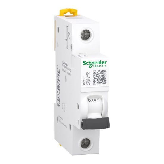 Picture of Miniature circuit breaker (MCB), Acti9 iK60N, 1P, 16A, C curve, 6000A (IEC/EN 60898-1)