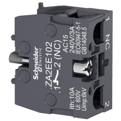 Picture of Contact block, Easy Harmony XA2, single contact, for head 22mm, faston terminal, 1NC