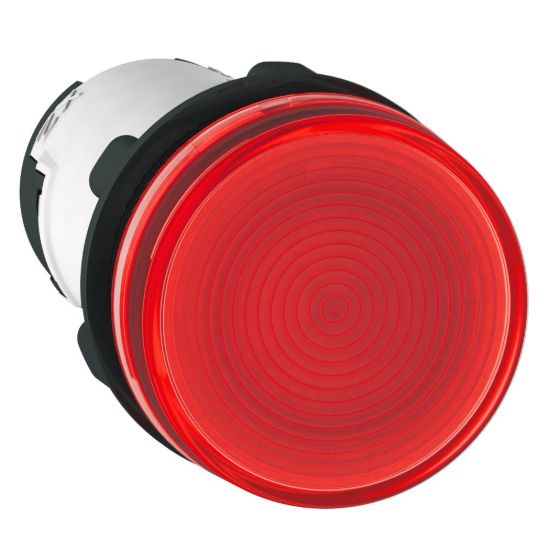 Picture of Monolithic pilot light, Harmony XB7, plastic, red, 22mm, plain lens for BA9s bulb, lt 250V